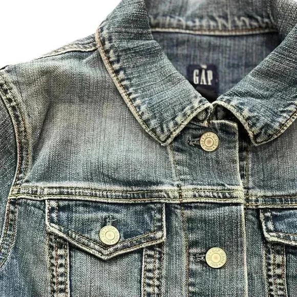 Gap true Vintage 2003 Denim Jean Jacket Long Sleeves Button Up Hong Kong-S - Picture 2 of 7